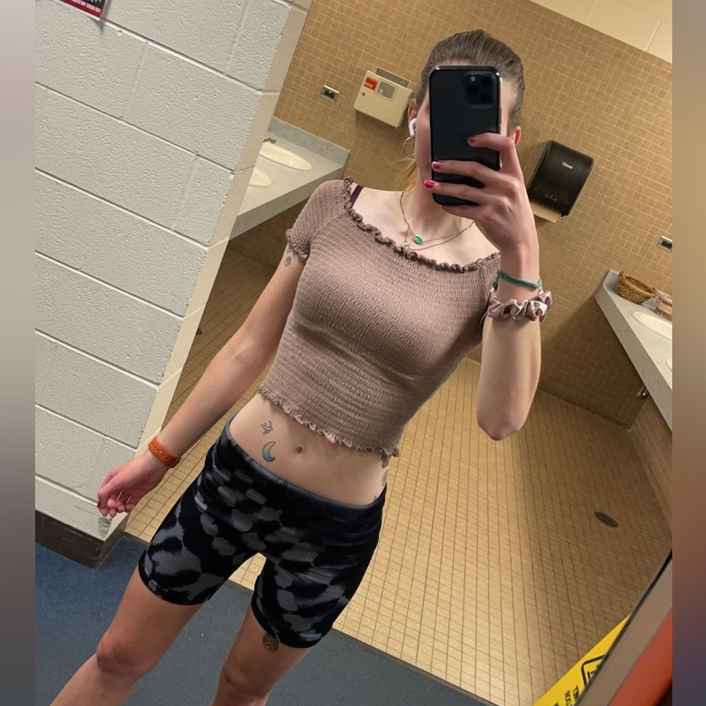 Victoria’s Secret PINK black and gray high waisted seamless bike shorts M